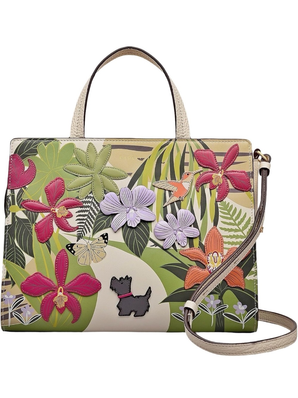 RADLEY LONDON RHS Small Leather Appliqué Ziptop Grab Satchel Bag - Picture 8 of 9
